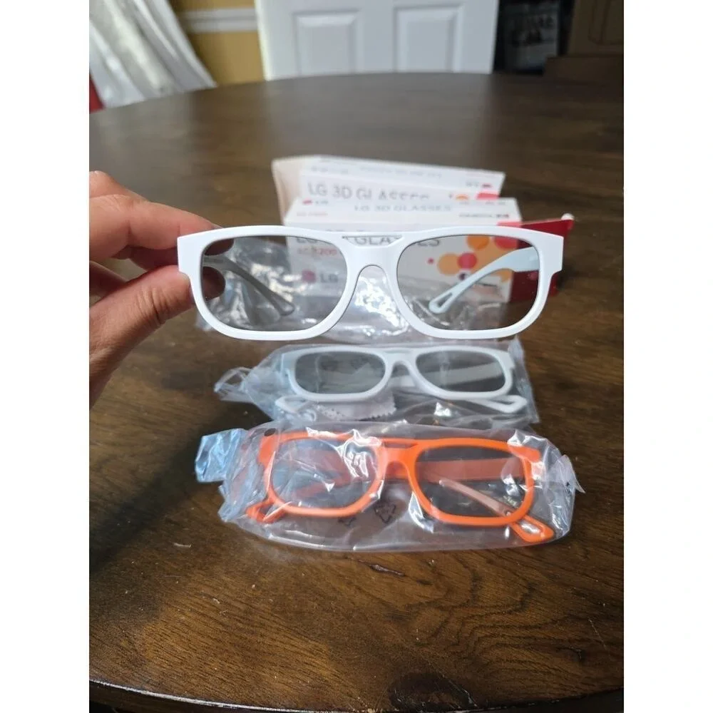 LG AG-F210 Cinema 3D Glasses‎ Black lot of 3 New White Orange